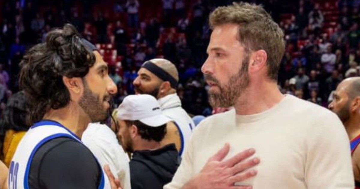 Ranveer é fotografado com Ben Affleck no All-Star Celebrity Game 2023 da NBA