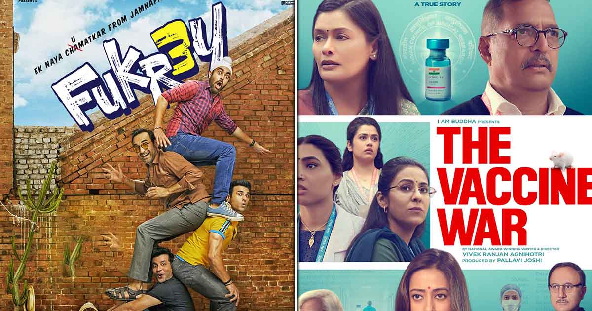 Fukrey 3 vs. A Guerra das Vacinas Dia 1 de bilheteria: Fukrey Threequel & Filme de Vivek Agnihotri marca um total combinado de 10+ Crores!